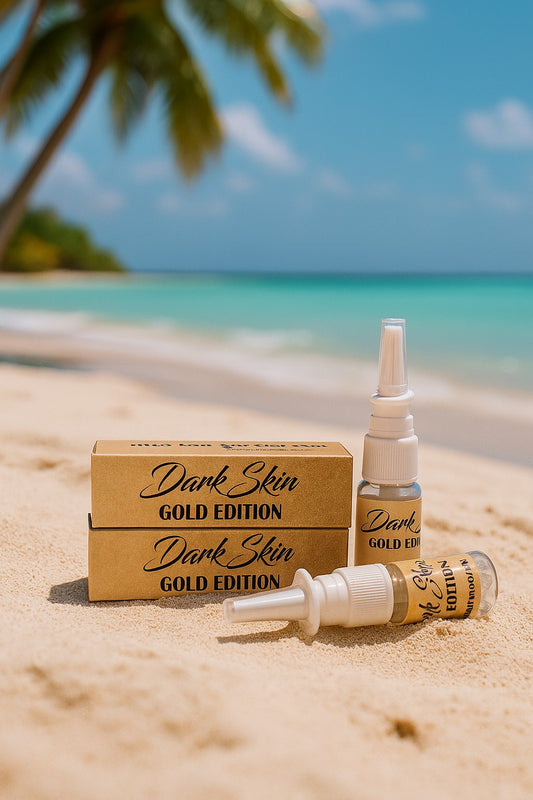 2 Bottles of Dark skin Gold Edition double strength nasal tanners